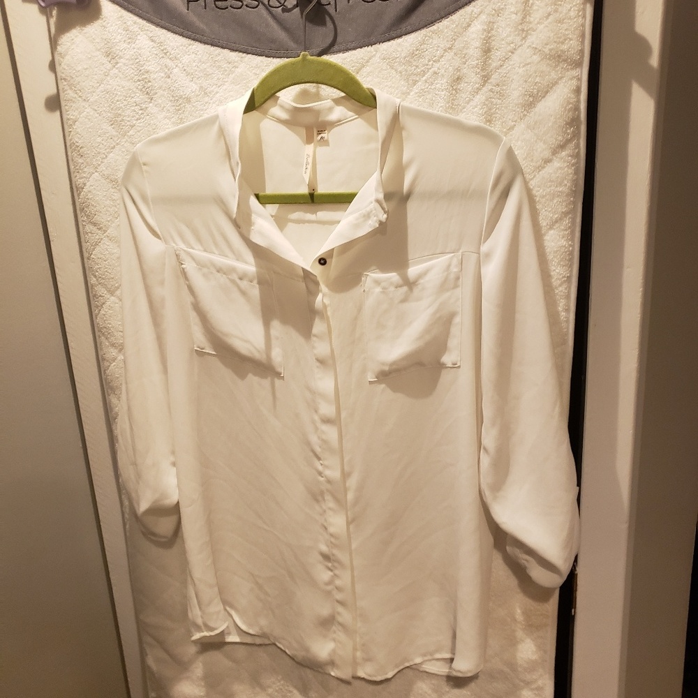 White button up blouse